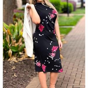 NEW CLARA SUNWOO floral midi dress in black